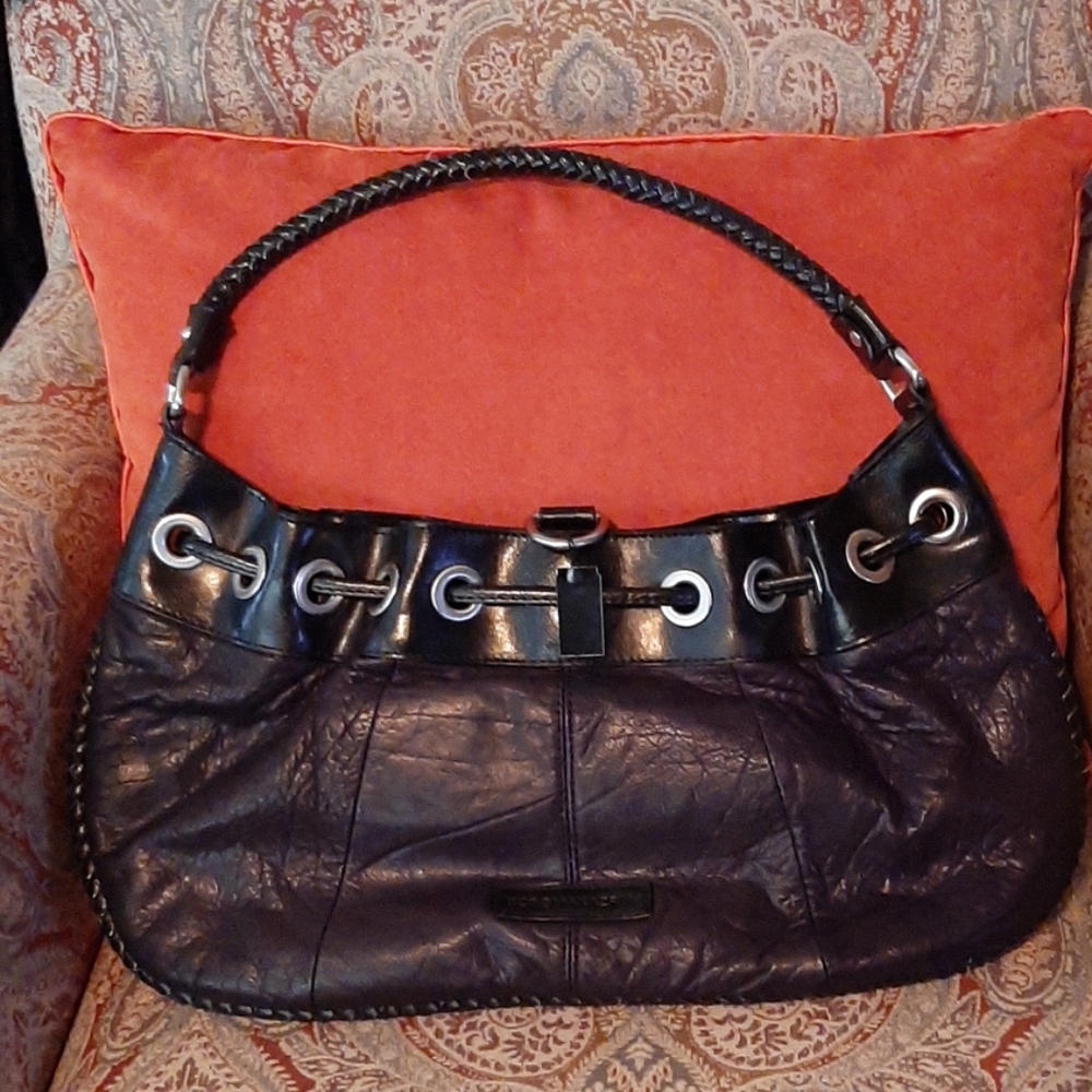 BCBG Ladies Black Leather Purse